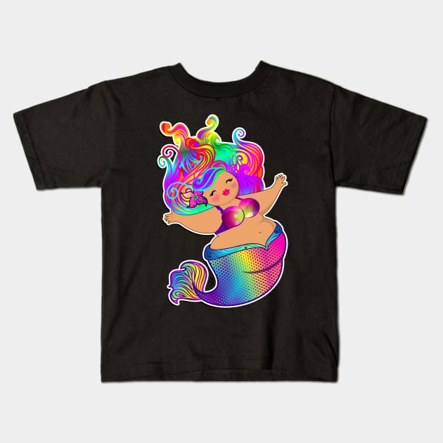 Rainbow Mermaid Kids T-Shirt by Toni Tees